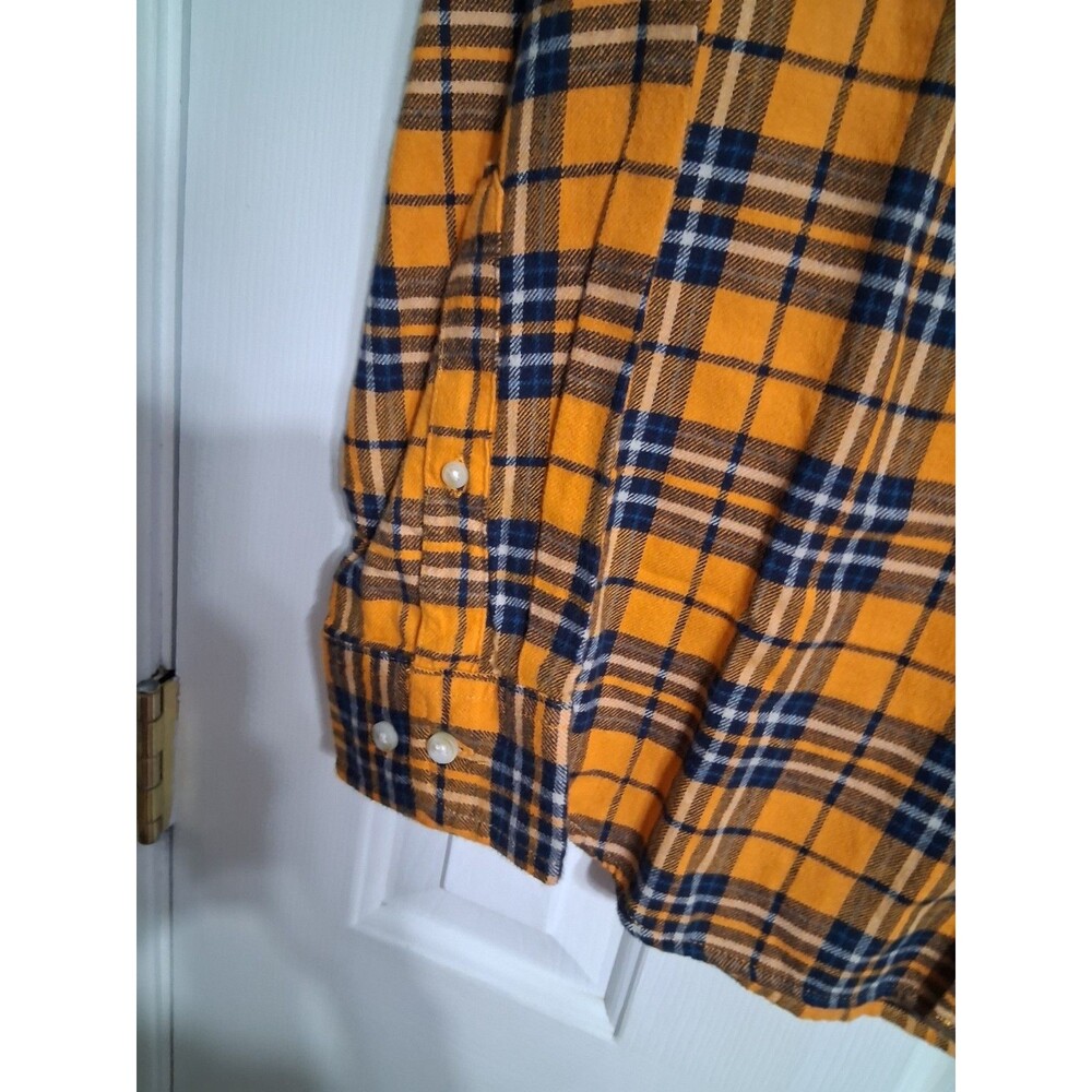 NWT Men's Mutual Weave Orange plaid Flannel Shirt Size M - Picture 5 of 6